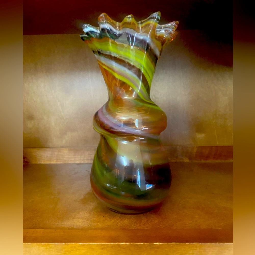 Multi color earth tones vase